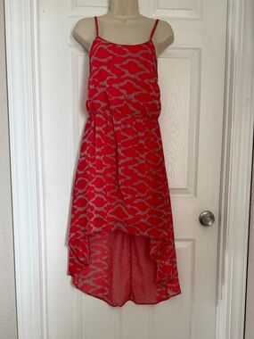 Peaches and Cream Coral High-Low Chiffon Spaghetti Strap Dress | Summer